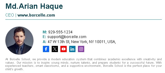 Email Signature Sample 1